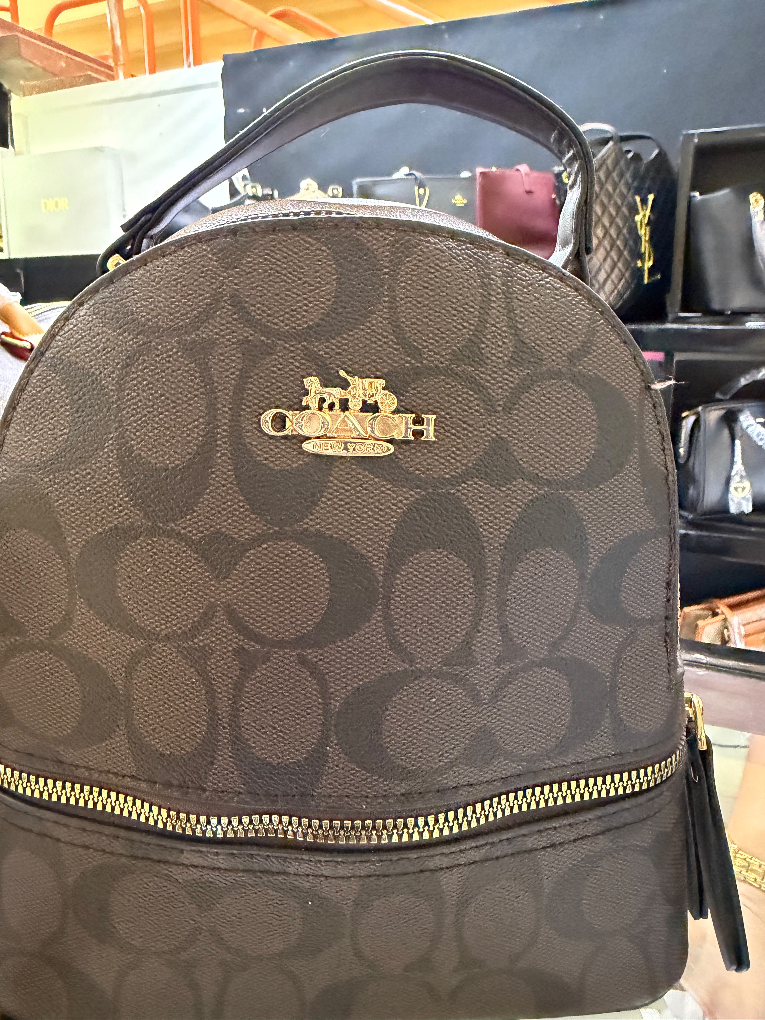 Coach Mini Mochila Signature Café