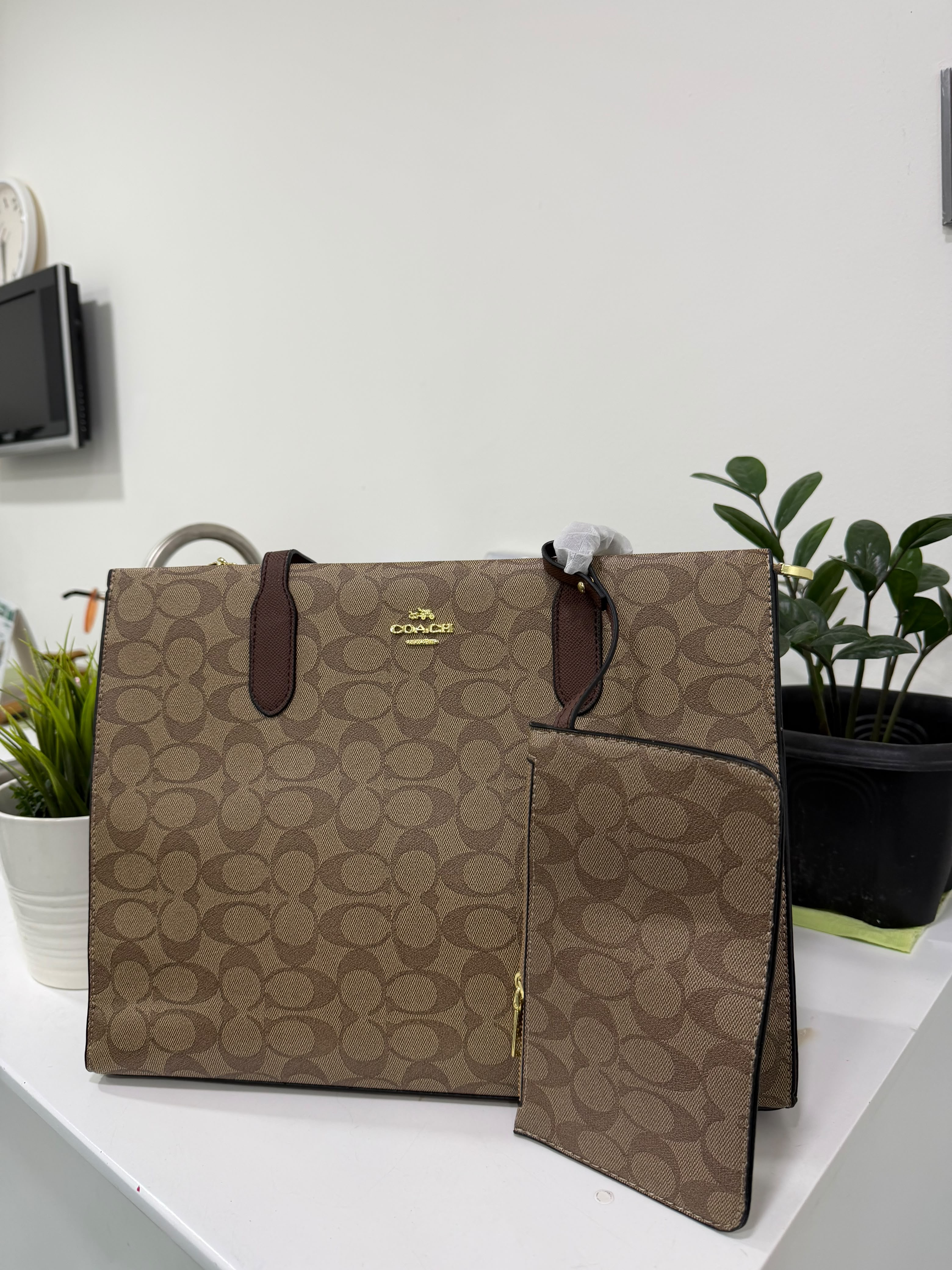 Coach Tote Signature Beige & Caoba